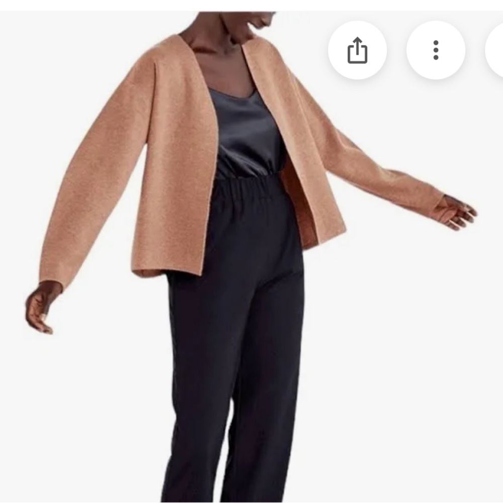 ADAY Gray Women's Wool and Cashmere Open Cardigan b115